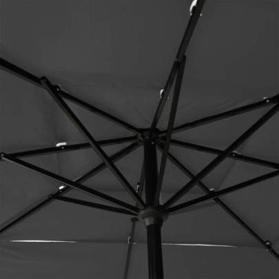 Umbrelă Soare 3 Niveluri - Aluminiu Antracit 250x250cm