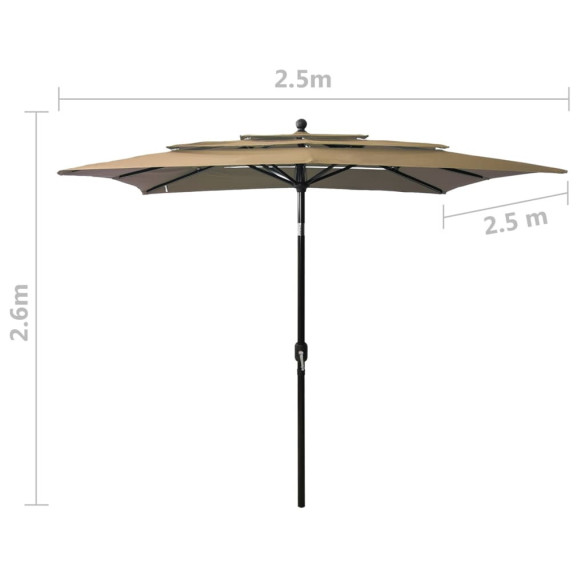 Umbrelă de soare 3 niveluri - Protecție UV - Livrare gratuită