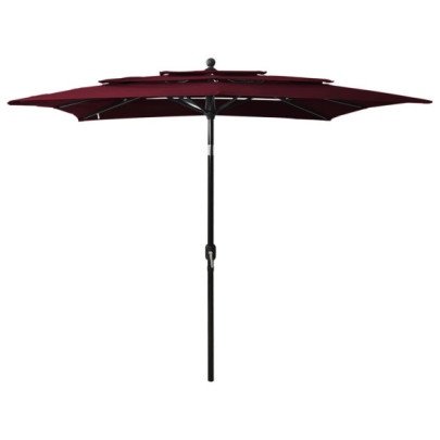 Umbrelă Soare 3 Niveluri Roșu Bordo 250x250 cm - Protecție UV