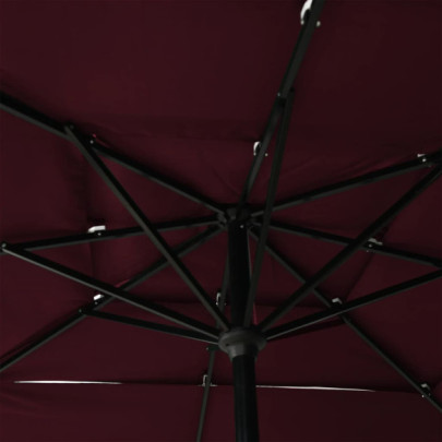 Umbrelă Soare 3 Niveluri Roșu Bordo 250x250 cm - Protecție UV