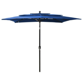 Umbrelă Grădină 3 Niveluri - Aluminiu - Albastru Azuriu 2.5x2.5m