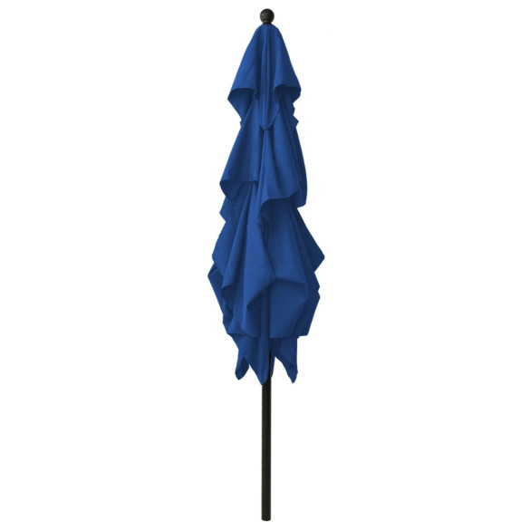 Umbrelă Grădină 3 Niveluri - Aluminiu - Albastru Azuriu 2.5x2.5m Umbrelă Grădină 3 Niveluri - Aluminiu - Albastru Azuriu 2.5x2.5m
