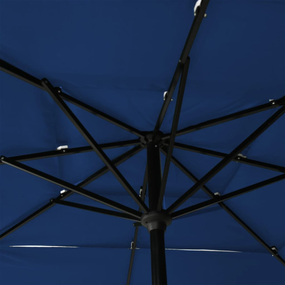 Umbrelă Grădină 3 Niveluri - Aluminiu - Albastru Azuriu 2.5x2.5m Umbrelă Grădină 3 Niveluri - Aluminiu - Albastru Azuriu 2.5x2.5m