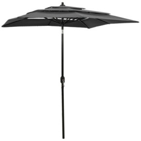 Umbrelă Grădină 3 Niveluri - Aluminiu Antracit 2x2m