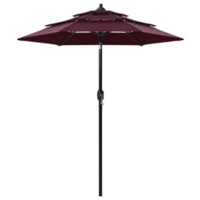 Umbrelă Grădină 3 Niveluri Roșu Bordo | Protecție UV