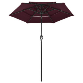 Umbrelă Grădină 3 Niveluri Roșu Bordo | Protecție UV 2