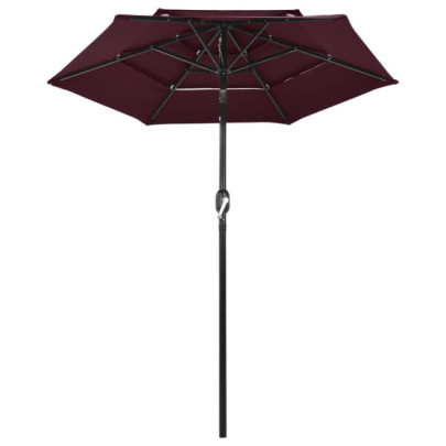 Umbrelă Grădină 3 Niveluri Roșu Bordo | Protecție UV