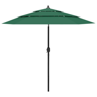 Umbrelă Grădină 3 Niveluri Verde | Protecție UV Superioară