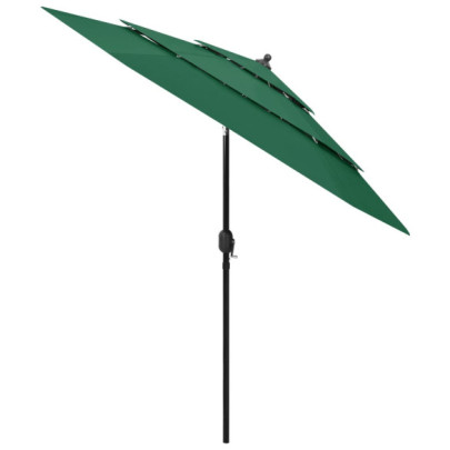 Umbrelă Grădină 3 Niveluri Verde | Protecție UV Superioară