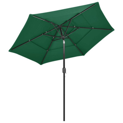 Umbrelă Grădină 3 Niveluri Verde | Protecție UV Superioară
