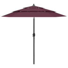 Umbrelă Grădină 3 Niveluri Roșu Bordo - 2,5m