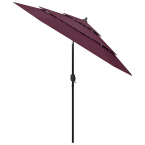 Umbrelă Grădină 3 Niveluri Roșu Bordo - 2,5m 2
