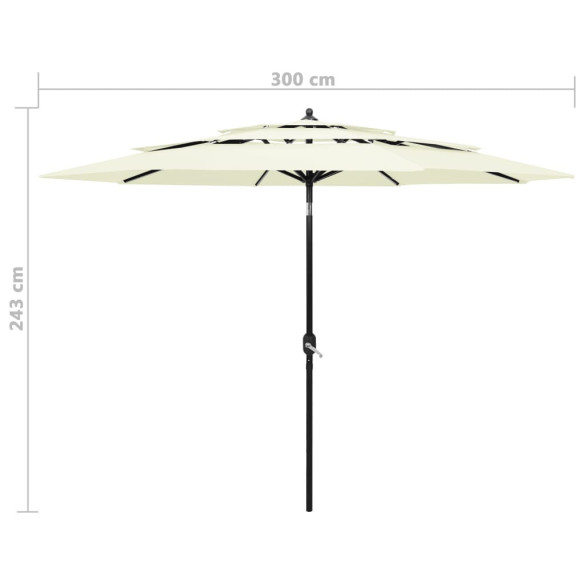 Umbrelă gradină 3 niveluri - Aluminiu - 3m | Livrare gratuită Umbrelă gradină 3 niveluri - Aluminiu - 3m | Livrare gratuită
