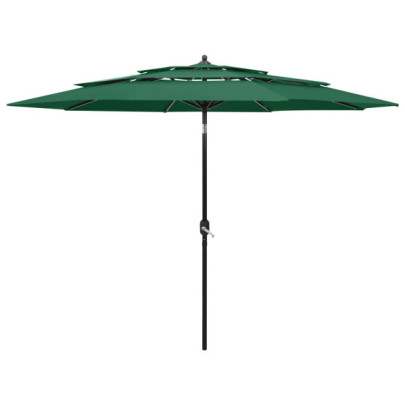 Umbrelă Grădină 3 Niveluri - Verde - Aluminiu