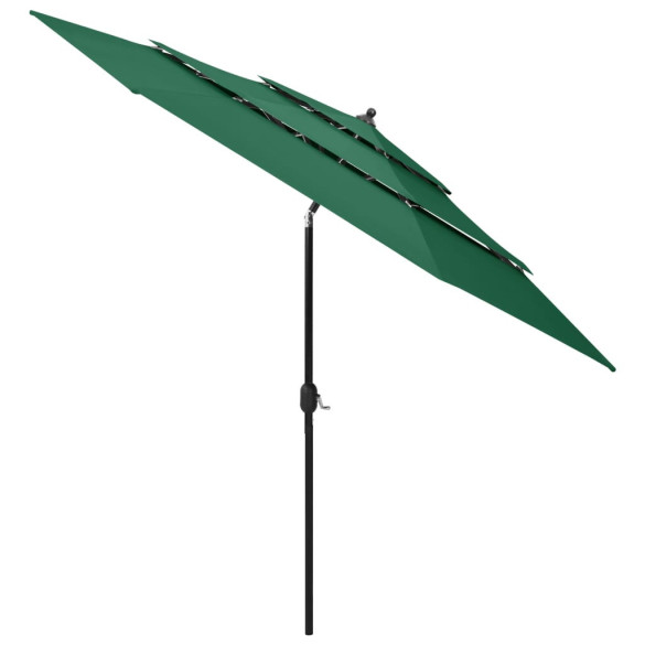 Umbrelă Grădină 3 Niveluri - Verde - Aluminiu