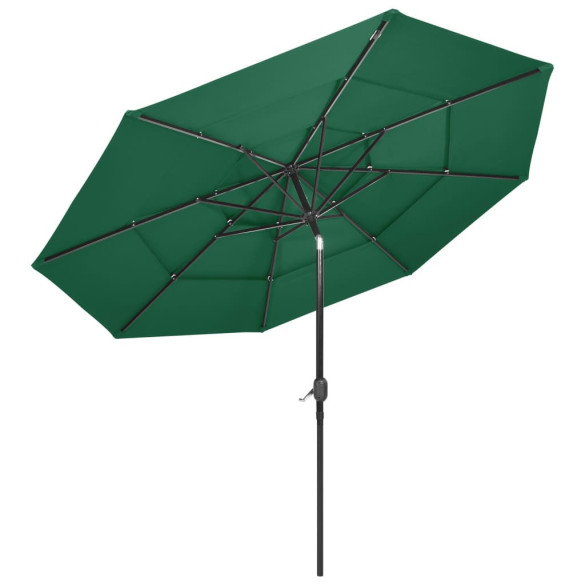Umbrelă Grădină 3 Niveluri - Verde - Aluminiu