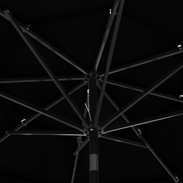 Umbrelă gradină 3 niveluri - Aluminiu - Negru - 3m Umbrelă gradină 3 niveluri - Aluminiu - Negru - 3m
