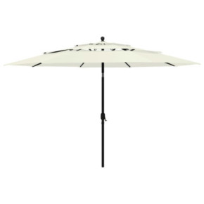 Umbrelă Grădină 3 Niveluri Aluminiu Nisipiu 3,5m