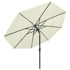 Umbrelă Grădină 3 Niveluri Aluminiu Nisipiu 3,5m 2