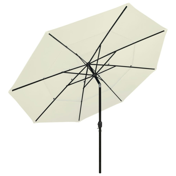 Umbrelă Grădină 3 Niveluri Aluminiu Nisipiu 3,5m Umbrelă Grădină 3 Niveluri Aluminiu Nisipiu 3,5m