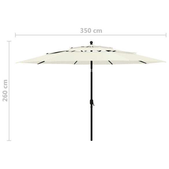 Umbrelă Grădină 3 Niveluri Aluminiu Nisipiu 3,5m Umbrelă Grădină 3 Niveluri Aluminiu Nisipiu 3,5m