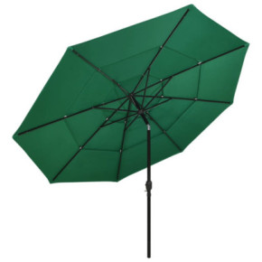 Umbrelă Grădină 3 Niveluri - Verde - Aluminiu - 3,5m 2