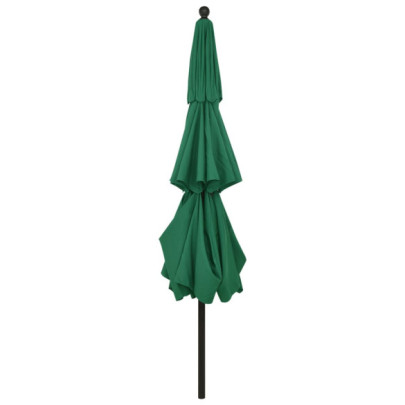 Umbrelă Grădină 3 Niveluri - Verde - Aluminiu - 3,5m