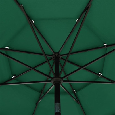 Umbrelă Grădină 3 Niveluri - Verde - Aluminiu - 3,5m