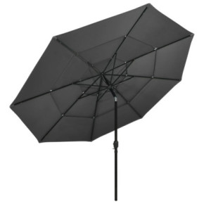 Umbrelă Grădină 3 Niveluri - Aluminiu Antracit 350cm 2