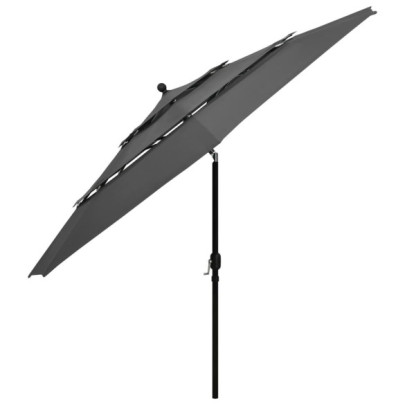 Umbrelă Grădină 3 Niveluri - Aluminiu Antracit 350cm