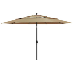 Umbrelă Grădină 3 Niveluri - Aluminiu - Gri Taupe - 3,5m