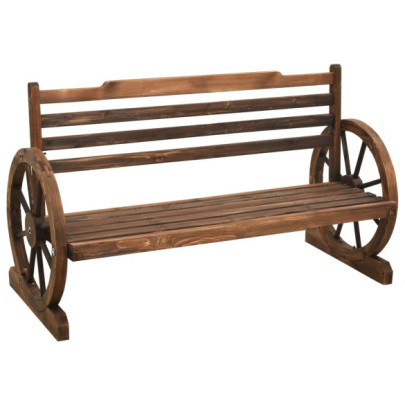 Bancă Grădină Lemn Masiv Brad - 112 cm - Design Rustic