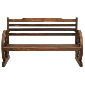 Bancă Grădină Lemn Masiv Brad - 112 cm - Design Rustic 2