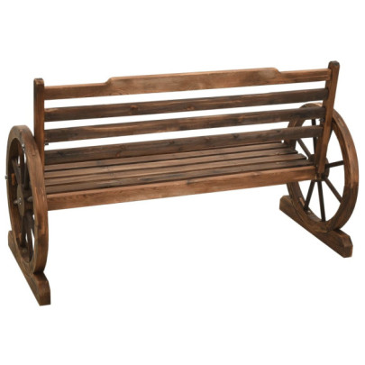 Bancă Grădină Lemn Masiv Brad - 112 cm - Design Rustic