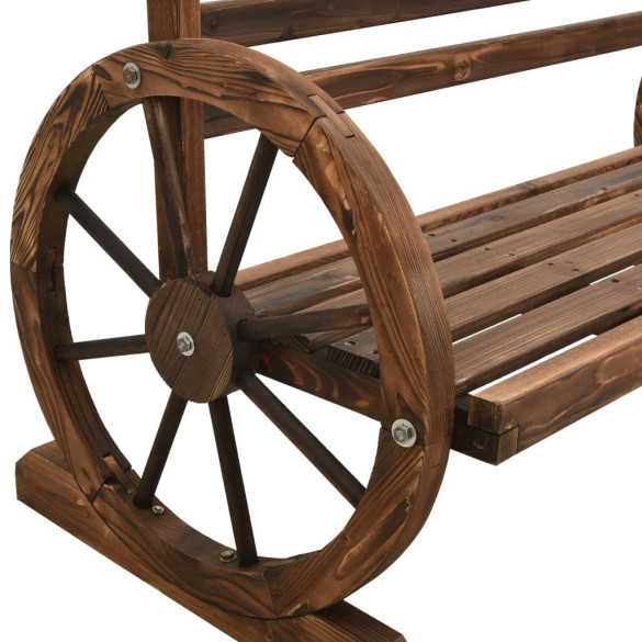 Bancă Grădină Lemn Masiv Brad - 112 cm - Design Rustic