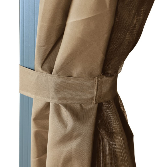 Pavilion cu Perdele Gri Taupe 4x3m - Aluminiu | Livrare Gratuita