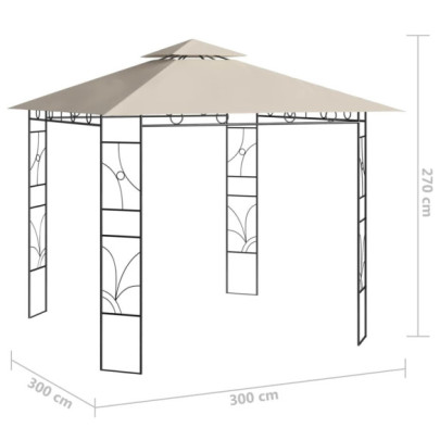 Pavilion Garden 3x3m Crem - Cort exterior rezistent la vreme