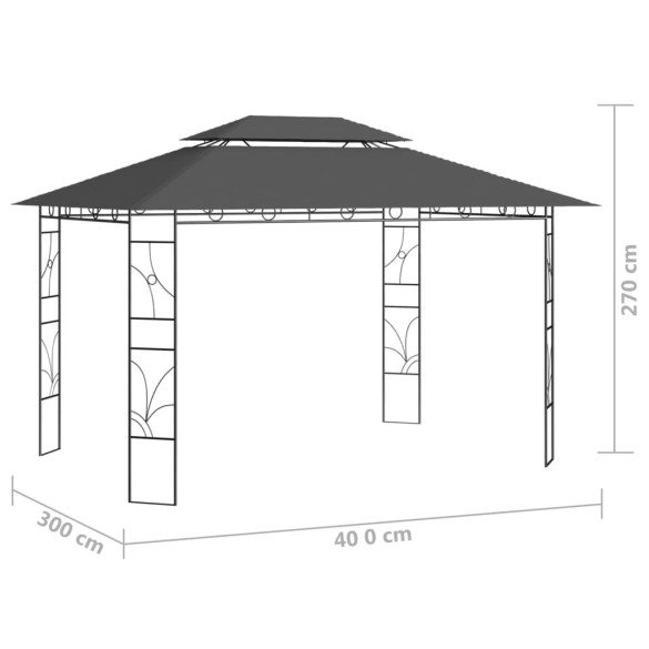 Pavilion Antracit 4x3m - Cort Grădină Rezistent