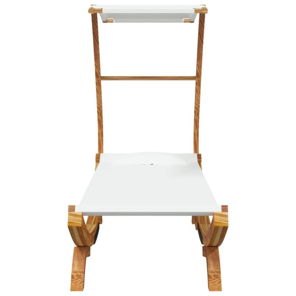 Pat de Exterior cu Baldachin - Lemn Masiv - Livrare Gratuita