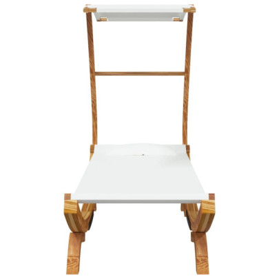 Pat de Exterior cu Baldachin - Lemn Masiv - Livrare Gratuita