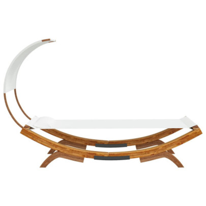 Pat Exterior cu Baldachin - Lemn Masiv - Livrare Gratuita