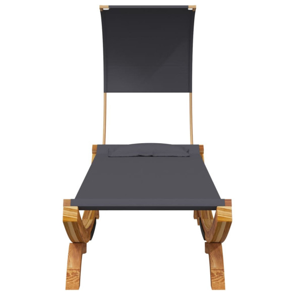 Pat Exterior cu Baldachin Antracit - Lemn Masiv 100x200 cm