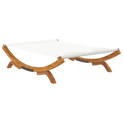 Pat Exterior Crem din Lemn Masiv | Relaxare in Aer Liber