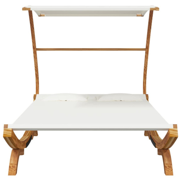 Pat Exterior cu Baldachin - Lemn Masiv - Livrare Gratuita