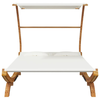 Pat Exterior cu Baldachin - Lemn Masiv - Livrare Gratuita