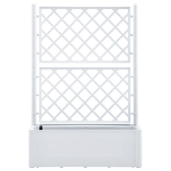 Strat Grădină Înălțat cu Spalier și Sistem Auto-Udare - Alb