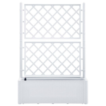 Strat Grădină Înălțat cu Spalier și Sistem Auto-Udare - Alb