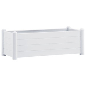 Strat Înălțat Grădină Alb - 100x43x35 cm - PP Rezistent 2