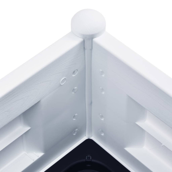 Strat Înălțat Grădină Alb - 100x43x35 cm - PP Rezistent