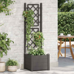 Jardinieră cu Spalier Antracit 43x43x142cm | Livrare Gratuită
